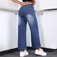 thumbnail image 4 of WILLBEST Jeans Mujer Pantalones Vaqueros Holgados de Pierna Recta para Mujer, Cómodos Pantalones Vaqueros Casuales para Uso Diario, de Tela Suave y Elástica, Pantalones 2025 Mediana, 4 of 6