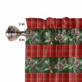thumbnail image 5 of Pine Cone Kitchen Curtains and Valances Set, Red Plaid Winter Christmas Vintage Dark Green Rod Pocket Window Valance 18 Inch Window Curtain Panels for Living Room Bedroom Laundry, 27.5x24in, 3 Pieces, 5 of 7