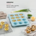 thumbnail image 5 of KitchenAid 12-Cup Aluminized Steel Nonstick Cupcake Pan and Muffin Tin, Mineral Water Blue, 5 of 8