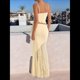 thumbnail image 5 of Conjunto de 2 Piezas para Mujer: Top Corto con Volantes y Falda Larga de Tiro Bajo. Amarillo M, 5 of 8
