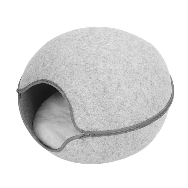 Lit Troglodyte pour Chat Semi Fermé Lavable avec Coussin pour Toutes les Saisons