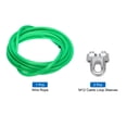 thumbnail image 3 of Uxcell 1/2 Green Vinyl Coated Wire Ropes 20ft Galvanized Steel with 2PCS M12 Loop Sleeves, 3 of 7