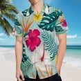 thumbnail image 5 of High Quality Hawaiian Shirts for Men Short Sleeve Aloha Beach Shirt Floral Summer Casual Button Down Shirts Blouses LAAES3, 5 of 7