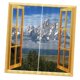 thumbnail image 1 of Juego de 2 cortinas de puerta de ventana de paisaje de paisaje persianas decoración impresa en 3D 5 # Zulema Cortina de ventana, 1 of 8