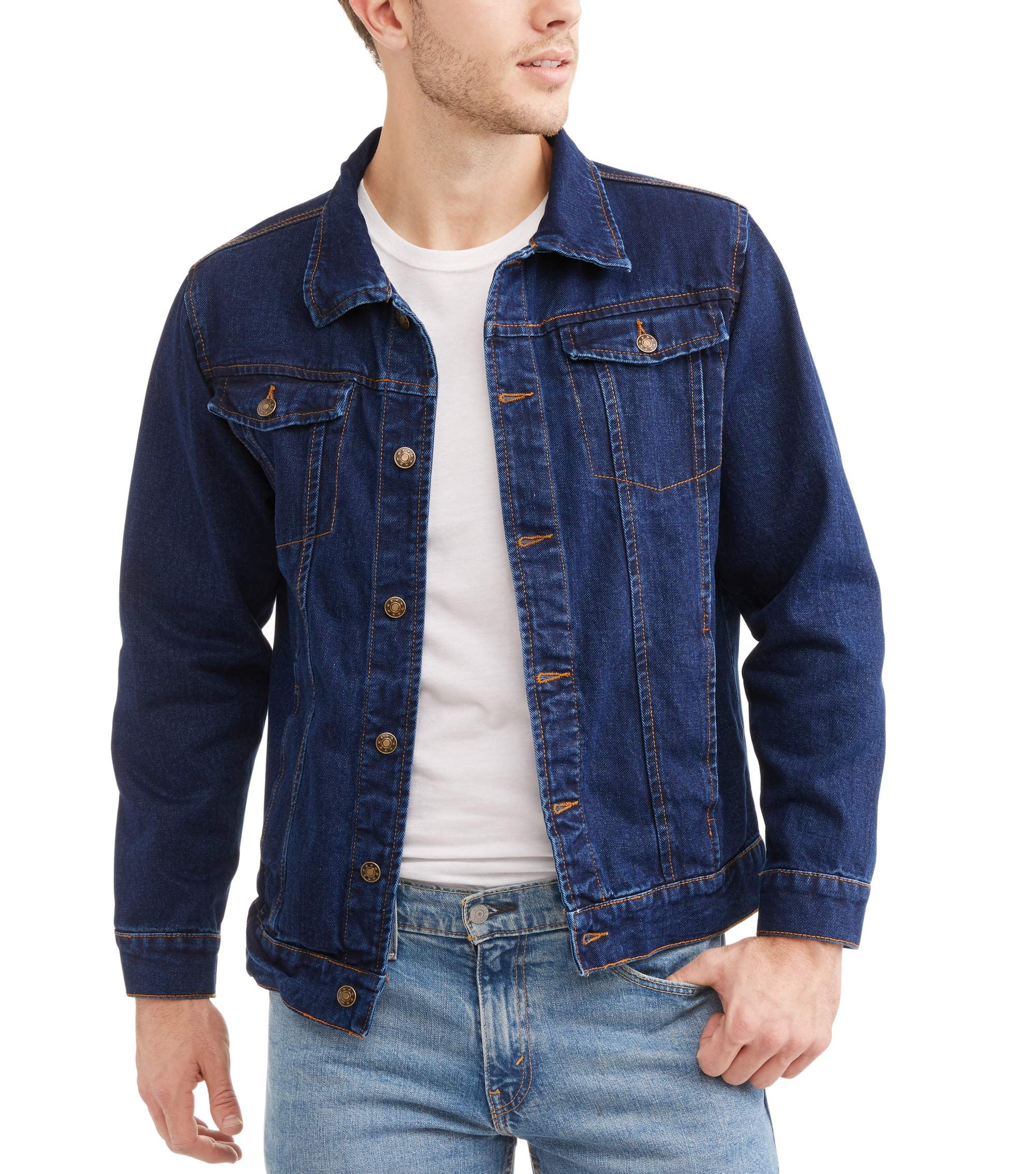 Men's Denim Jacket Dark Wash - Walmart.com