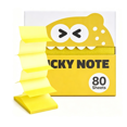 thumbnail image 3 of Translucent Glitter Sticky Notes, 80 Sheets Transparent Self Stick Notepads, 3.1X3.1 Inch Pull Out Memo Pads For Classroom & Home Organizing (Lemon), 3 of 5