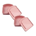 thumbnail image 1 of Oleegame 2PC Kids Snack Boxes For School Reusable Sandwich Containers Bread Snack Meals Plastic Shaped Food Storage Bread Boxes Pink, 1 of 9