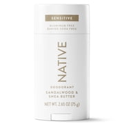 Native Sensitive Deodorant For Men, Aluminum Free, Sandalwood & Shea Butter, 2.65 oz