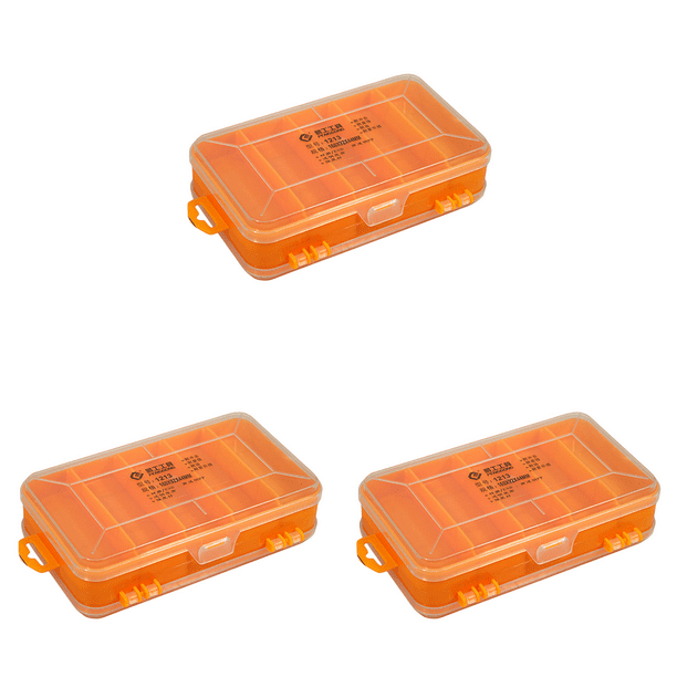 Almacenamiento de piezas Caja pequeña de doble cara Caja de herramientas de plástico para hardware Amarillo