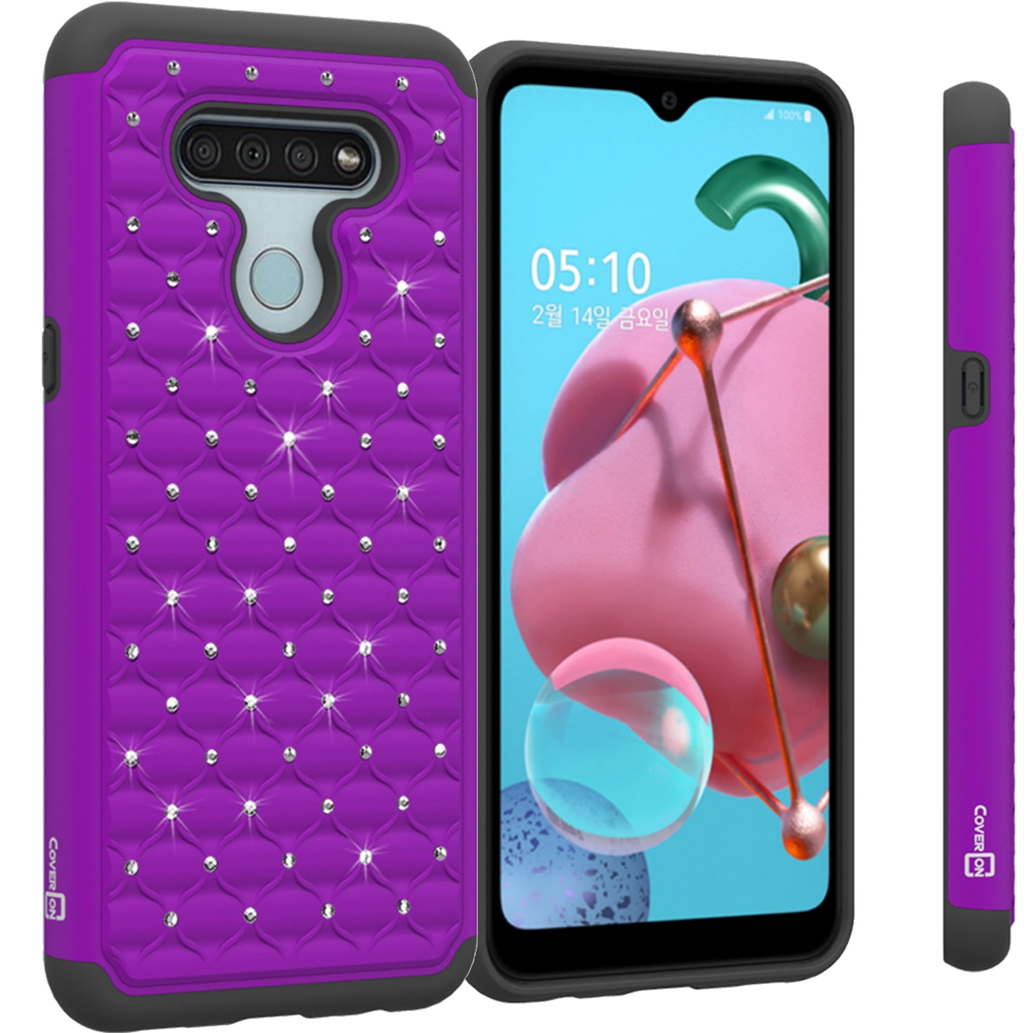 CoverON LG K51 / Reflect Case, Aurora Series Rhinestone Phone Cover