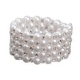 thumbnail image 3 of tredstone Exquise Perle Strass Bracelet Extensible pour Mariage Mariage Femmes S Accessoire à la Mode Blanc 5 Rangée 1Set, 3 of 6