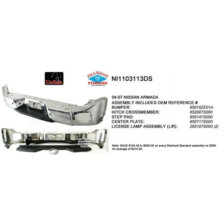 For 2005-2005 Armada Rear Step Bumper Assembly NI1103113DS