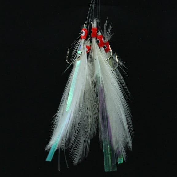 qiya High-Quality 5pcs for Sabiki Fishing Lure Rigs with 5 Hooks for Deep Sea Herring