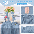 thumbnail image 2 of YMHPRIDE 10 Pack 10FT Dusty Blue Cheesecloth Gauze Table Runner for Wedding and Boho Decor, 2 of 7