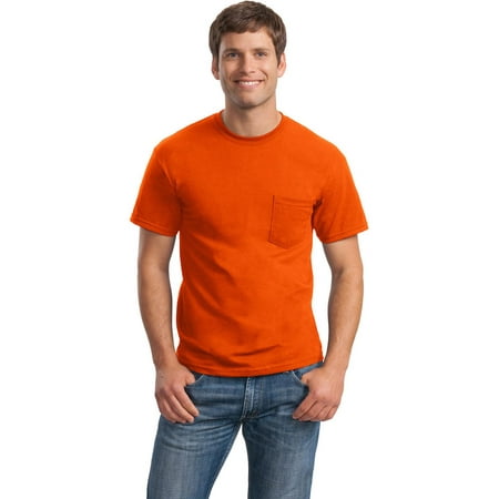 Gildan 8300 Mens DryBlend T-Shirt with Pocket -Orange-Small
