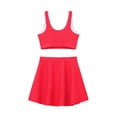 thumbnail image 4 of YONGHS Girls 3 Piece Bikini Bathing Suit Swimsuit Swimwear Cropped Tankini with Swim Skirts Hot Pink 10Y/150, 4 of 7