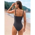 thumbnail image 5 of Women'S One Piece Swimsuit Cutout Color Block Bathing Suit Golden O Ring Linked Swimwear Black M, 5 of 9