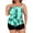 Green Floral, variant on Plus Size Tankini Swimsuits for Women Tummy Control 2 Piece Bathing Suit Ruffle Flounce Swim Top with Boyshorts Modest Floral Swimwear