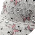 thumbnail image 5 of Hsqqdc Lace Rhinestone Baseball Cap, Bow-knot Butterfly Adjustable Sun Protection Hat, 5 of 6