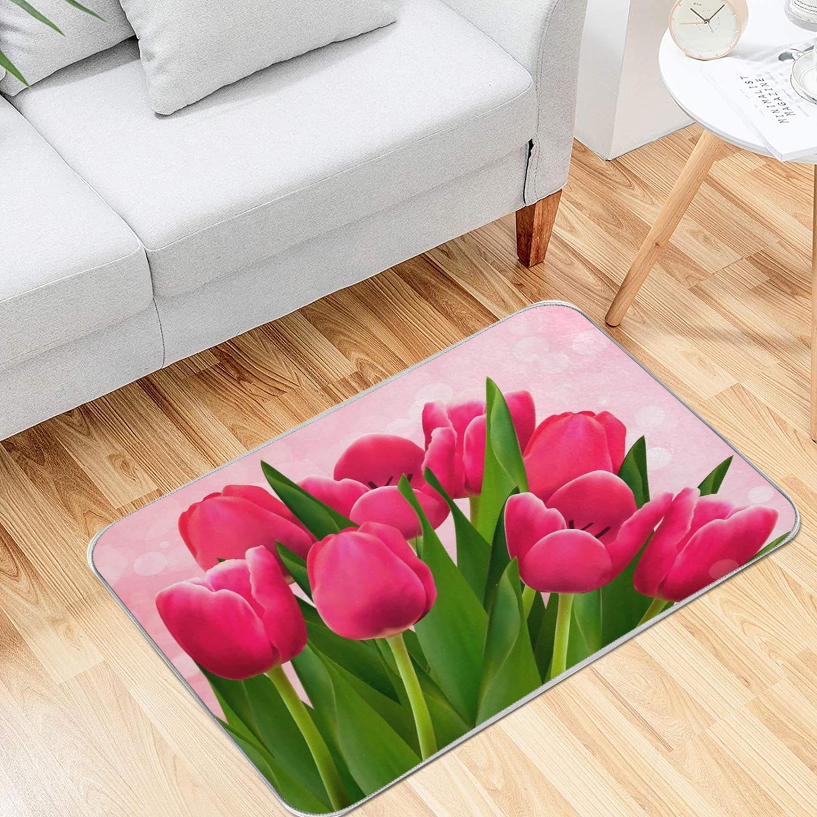 Ybomd,Door Mat Entryway Floor Mat,Spring Flowers Front Doormats Non-Slip Welcome Mat,Kitchen Rugs Outdoor Indoor Entry Rug for Kitchen Bedroom Porch Bathroom