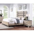 thumbnail image 2 of Arbela 3-Piece Wood Bedroom Set, Queen Size Panel Bed with Two Nightstands, Weathered Oak Finish, 2 of 12