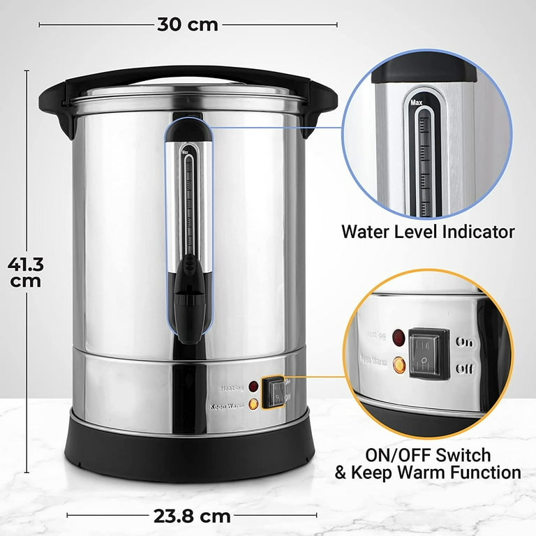 CHOLISM Commercial Coffee Urn 50 cups, 8L Stainless Steel Coffee Dispenser  Urn for Quick Brewing, Hot Beverage Dispenser, Hot Water Dispenser