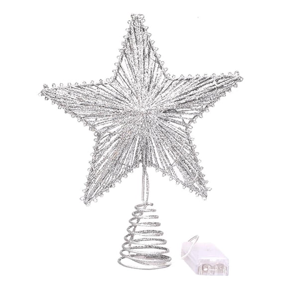 HILOGEL Christmas Tree Topper LED Lighted Star Ornament Xmas Treetop Party Decoration
