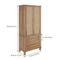 thumbnail image 2 of High Freestanding Tall Kitchen Pantry, Kitchen Pantry Storage Cabinet with Rattan Doors, Adjustable Shelf and 2 Drawers, Freestanding Cupboard for Living Room, Kitchen, Walnut, 2 of 9