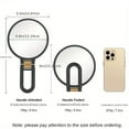 thumbnail image 2 of GoXteam 1X/30X Magnifying Handheld Mirror Double Sided, Foldable Travel Makeup Mirror, Adjustable Rotation Pedestal Hand, Hanging, Desk Vanity Mirror, Black, 2 of 7