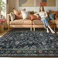 thumbnail image 2 of Lahome Decor Floral Area Rug 5x7, Machine Washable Rugs for Entryway, Non Slip Rug with Vintage Printed, Low Pile Carpet for Living Room Kitchen Bedroom Home, Black, 2 of 9