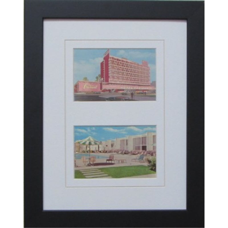 Postcard Frame for Two (2) 3.5" X 5.5" Postcards Black Frame With White