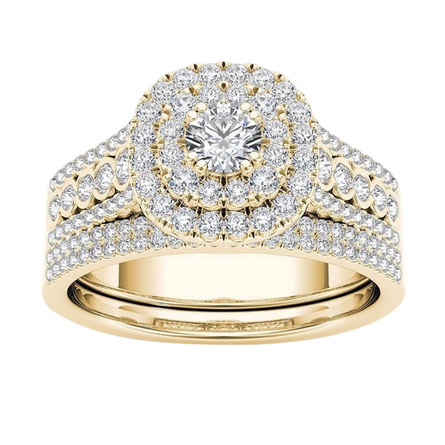 Riforla Couple Rings Gold-plated Inlaid Zircon Ring Classic Jewelry Womens Jewelry H 9