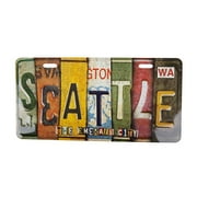 Seattle Stamped Metal License Plate 12"x6"