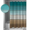 thumbnail image 3 of Small Stall Shower Curtain 36x78 Inch Narrow Half Size Teal Brown Bath Curtains Bathroom Decor Rustic Vintage Abstract Ombre Wooden Plank Waterproof Fabric Shower Curtain Set with Hooks 36 Inch, 3 of 6