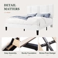 thumbnail image 6 of Amolife Queen Bed Frame, Platform Bed with Upholstered Velvet Adjustable Headboard, Wooden Slats, Easy Assembly, White, 6 of 9