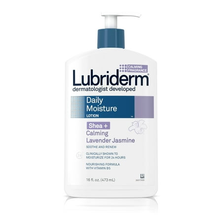 Lubriderm Daily Moisture Dry Skin Lotion, Shea + Calming Lavender Jasmine, 16 Fl. Oz.