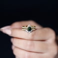 thumbnail image 4 of Rosec Jewels Natural Black Opal Bridal Ring Set with Moissanite - 3 Piece Pear Shaped Engagement Ring with Enhancer - AAA Grade, 14K Yellow Gold, US 12.50, 4 of 9