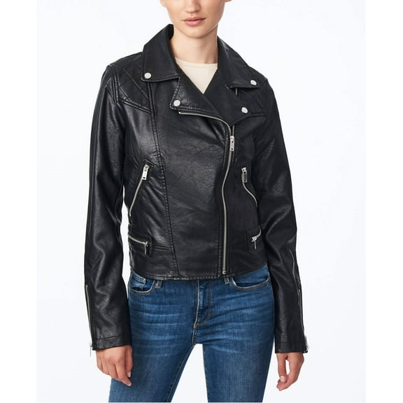 Collection B Juniors’ Faux-Leather Moto Jacket, 2XL