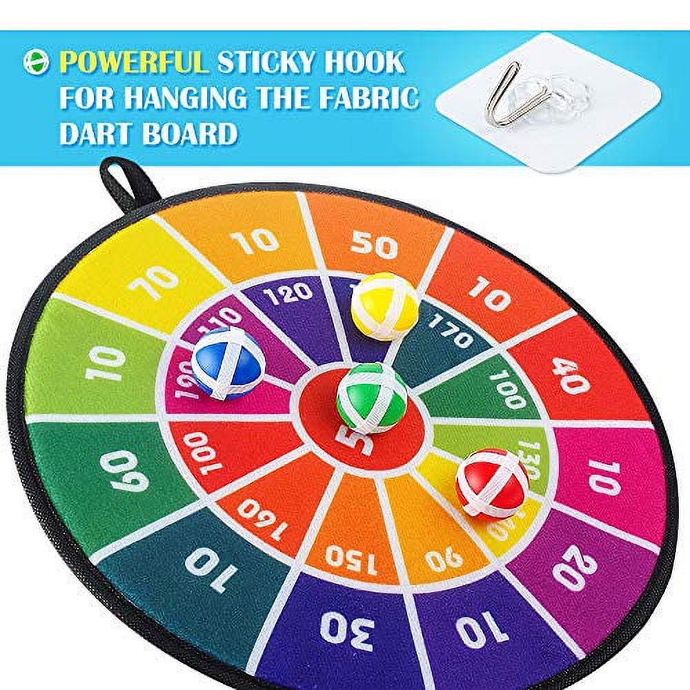 Baodlon Kids Dart Board Game Set - 14 Inches Dart Board for Kids with 12 Sticky Balls - Darts Board Set with Colorful Box - Safe Darts Board Game Gift Toy for 3,4,5,6,7, 8-12 Years Old Kids Boys Girls - image 5 of 7