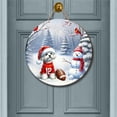 thumbnail image 2 of Hello Winter Maltese Football Snowman Welcome Snowy Morning Round Wood Sign Maltese Dog Lover Gifts Idea Hanging Wall Home Decor - 01012, 2 of 5