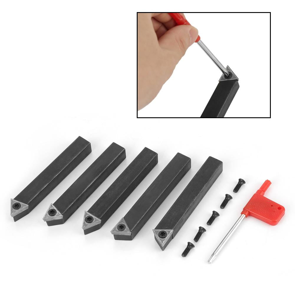 HERCHR Indexable Insert Lathe Tool, 5Pcs 1/2” Indexable Carbide Insert