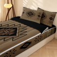thumbnail image 2 of Erosebridal Boho Aztec Zipper Twin Comforter Sets with Fitted Sheet and 2 Pillowcases, Vintage Zipper Bedding Set, Taupe Coffee Black, Black Reversible, 2 of 7