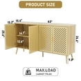 thumbnail image 3 of Yeulluey Storage Cabinet with 4 Doors, Kitchen Buffet Sideboard Cabinet,Wood Storage Organizer for Kitchen, Living Room, Dining Room, Natural Wood, 3 of 7