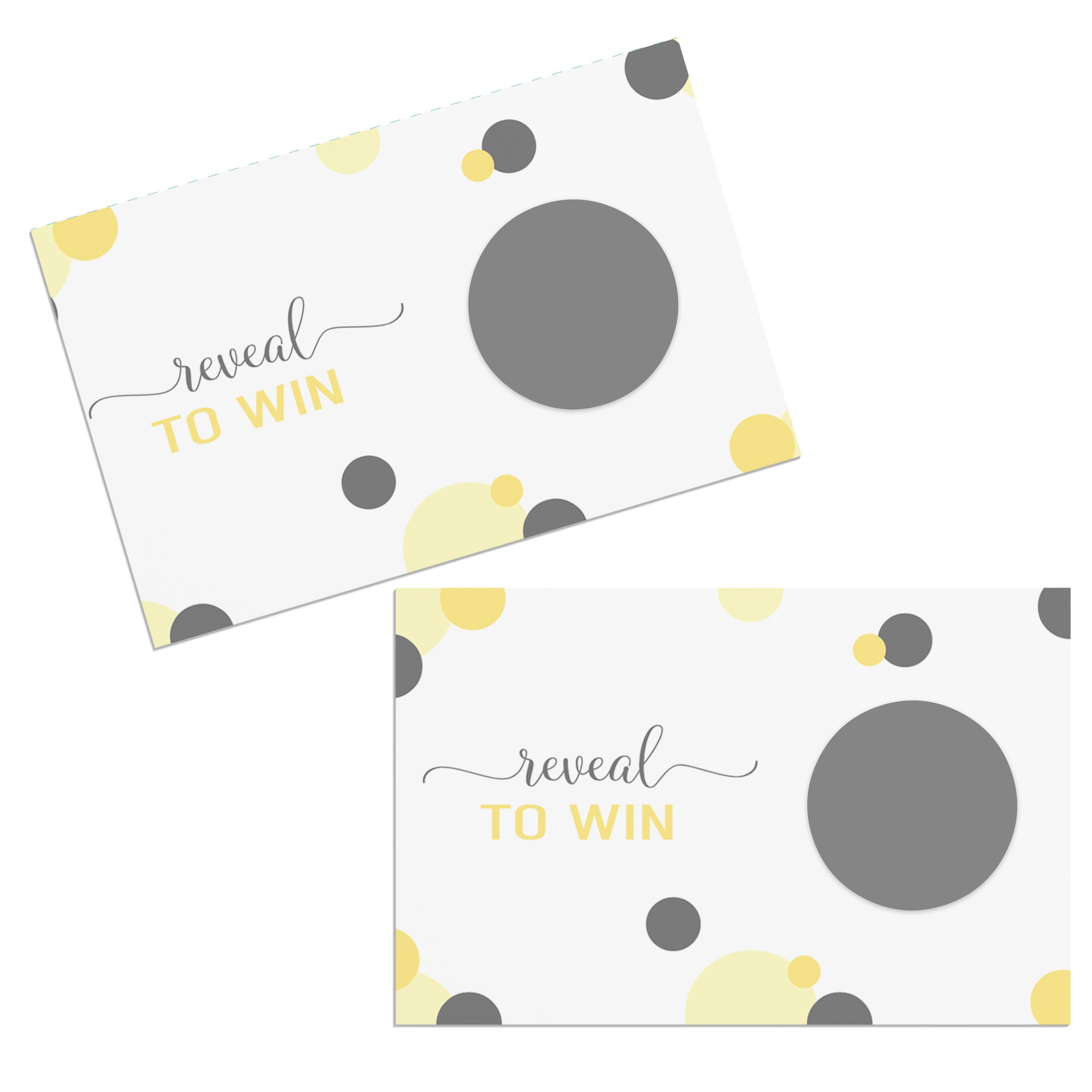 Yellow and Grey Scratch Off Game Cards (Pack of 30) Fun Idea for Baby Shower, Mama Bee Gender Reveal, Sprinkle, Reception - Alternative to Raffle Tickets, Drawing Prizes - Paper Clever Party