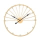 thumbnail image 3 of Reloj colgante artístico, adorno moderno, redondo, silencioso, sin tictac, para oficina, Oro, 3 of 9