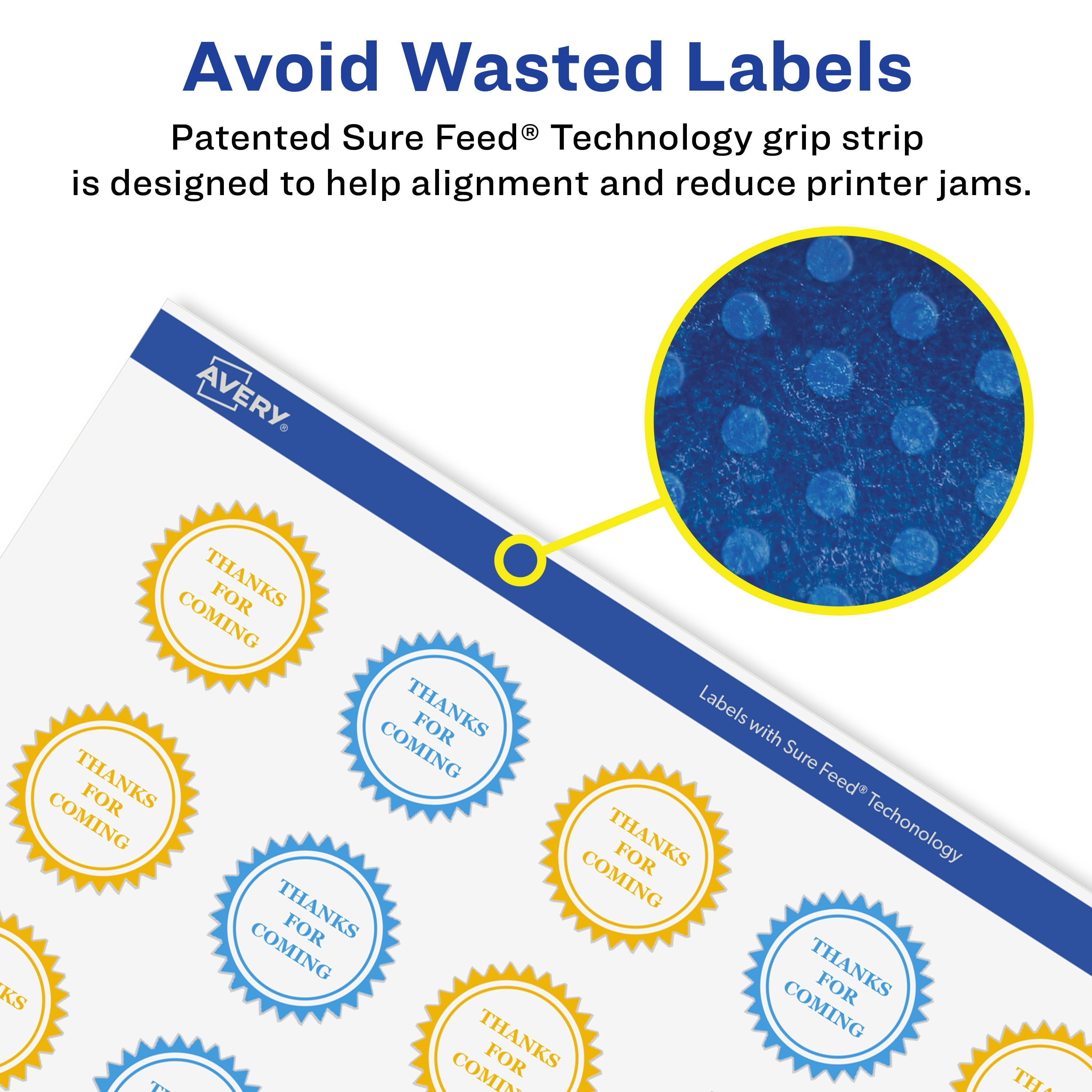 Avery Glossy Clear Starburst Labels, 1", 4,800 Labels
