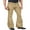 Khaki, variant on Gupgi Men Retro Flare Pants Solid Color Mid Waist Trousers Casual Classic Bell Bottom Pants