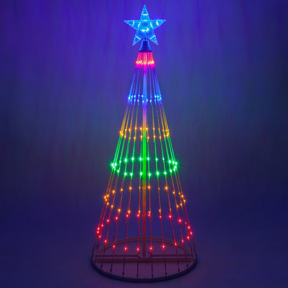 Wintergreen Lighting 4ft Multicolor Outdoor Christmas Light Show Cone