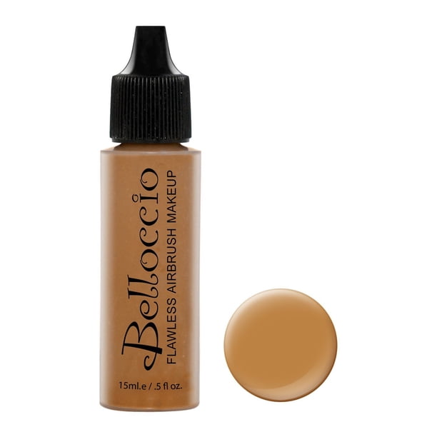 Belloccio's Professional Cosmetic Airbrush Maquillaje Base Botella de 1/2 oz: Moca - Tonos amarillos medio oscuros