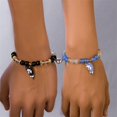 thumbnail image 4 of FENOHREFE Set of 2 Elegant Magnetic Clasp Handchain Cats Charm Beaded Bracelet for Fashionable Women Adjustable Wristchain, 4 of 6
